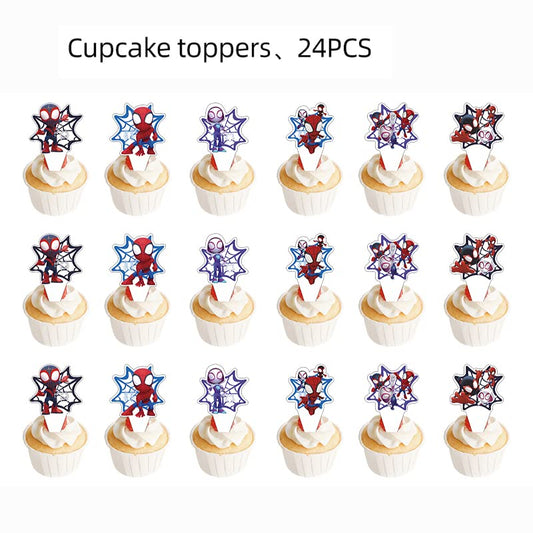 Losede cupcake toppers 24-pcs set to decorate kids' party treats.