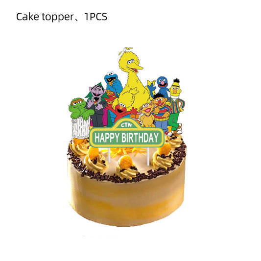 Losede cupcake toppers with assorted designs for quick, colorful party styling.