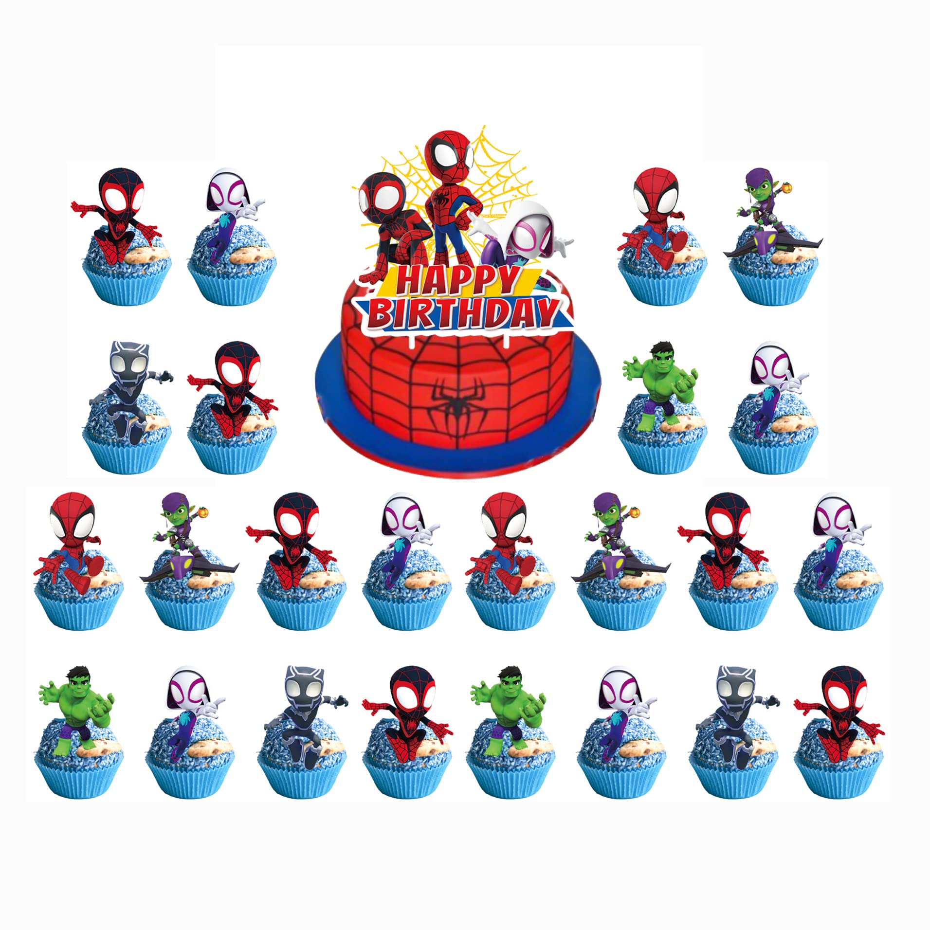 Losede Happy Birthday big cake topper enhances celebration with bold focal center