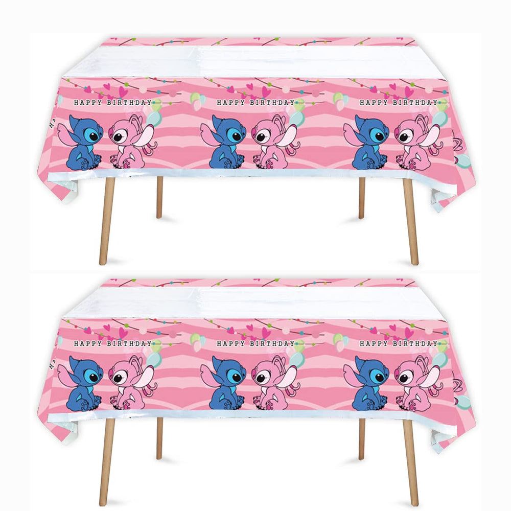 Losede pink birthday tablecloths, two-piece set, 70x42 inches, ideal for bright birthday tables.