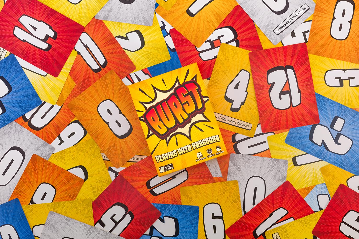 Lost Boy Entertainment Burst card game gift-ready packaging, perfect for birthdays.