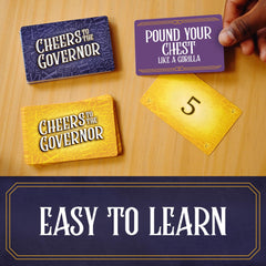 Spread of the Cheers to The Governor 180-card deck ready for play.