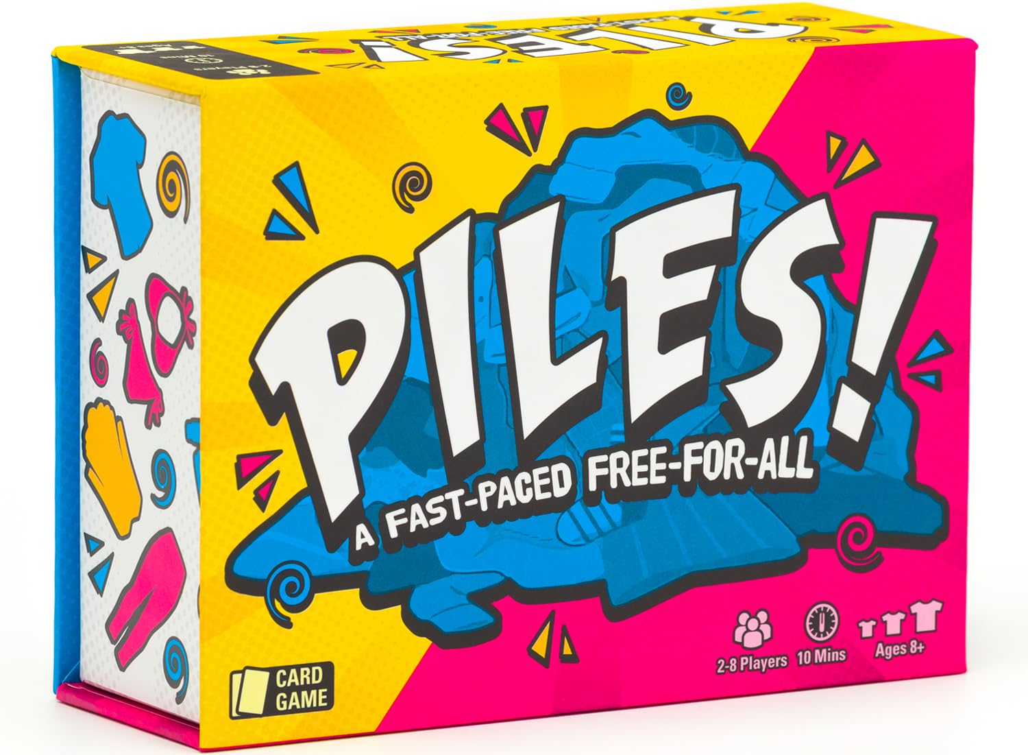 Lost Boy Entertainment Piles card game in action for fast-paced family fun.