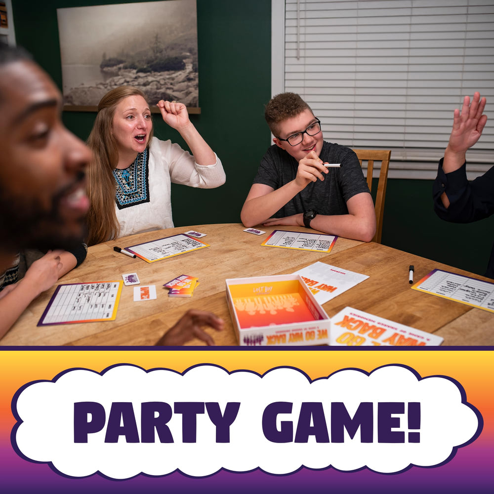 Players around the table during rounds of We Go Way Back