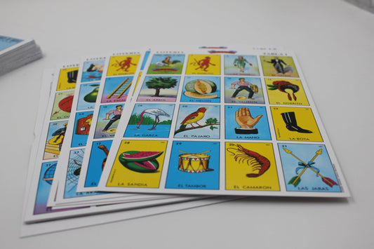 Don Clemente Loteria calling cards with vibrant symbols for cultural storytelling.