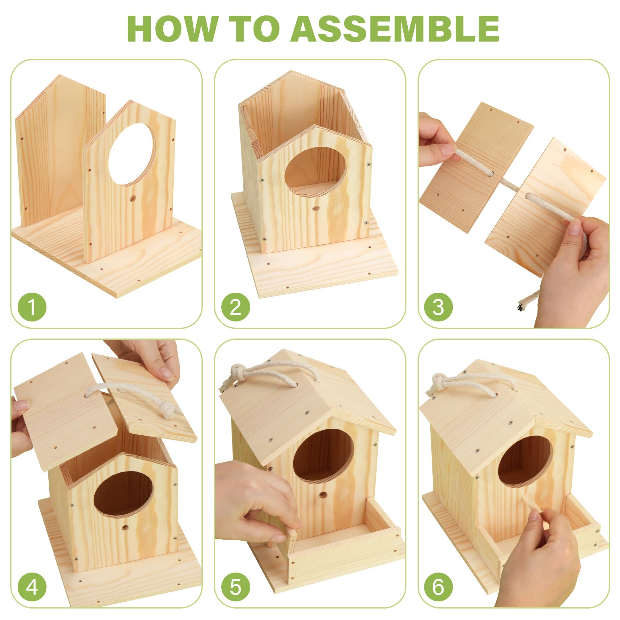 LotFancy Bird House Kit perch post creates a natural entrance perch