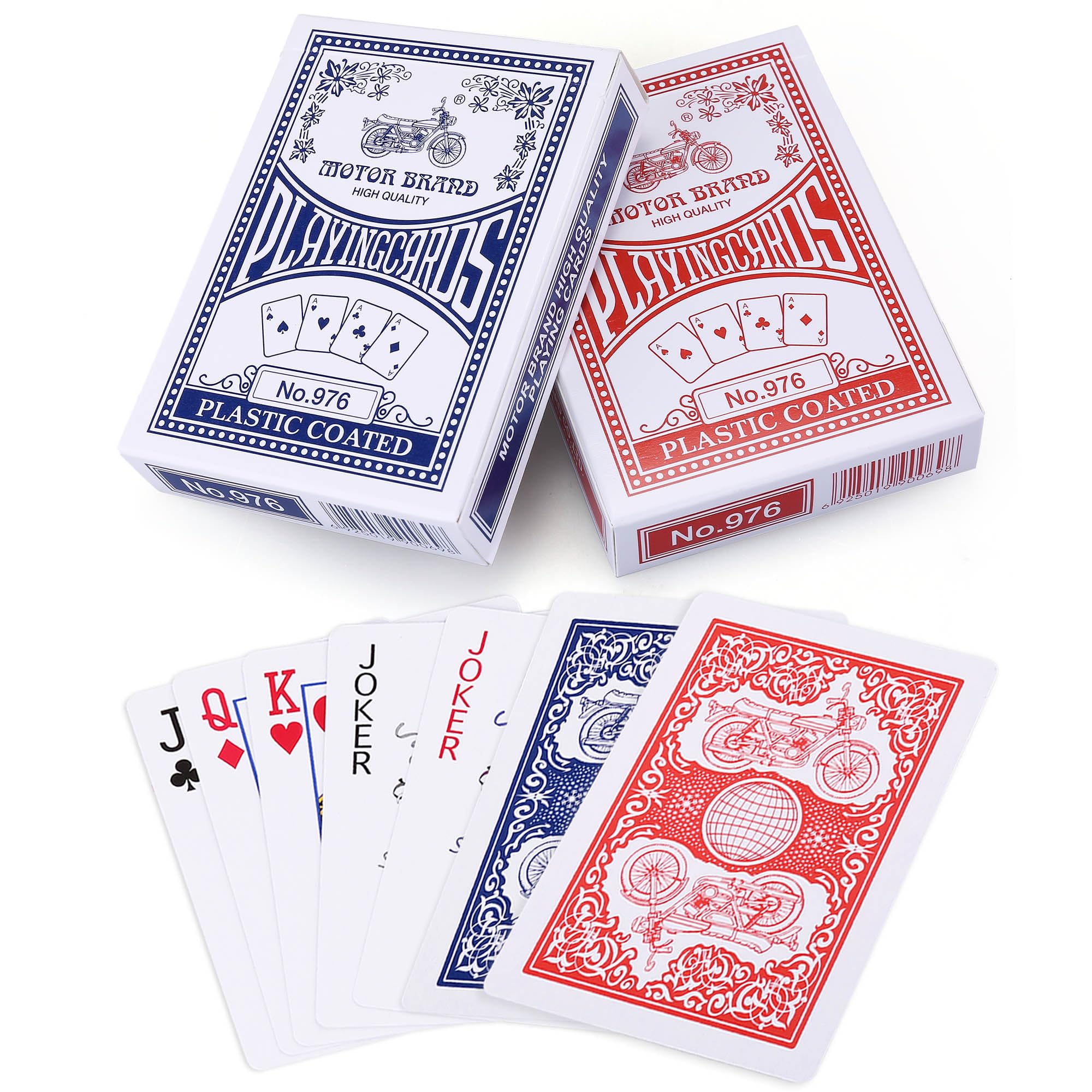 LotFancy blue deck poker cards with standard index for versatile play