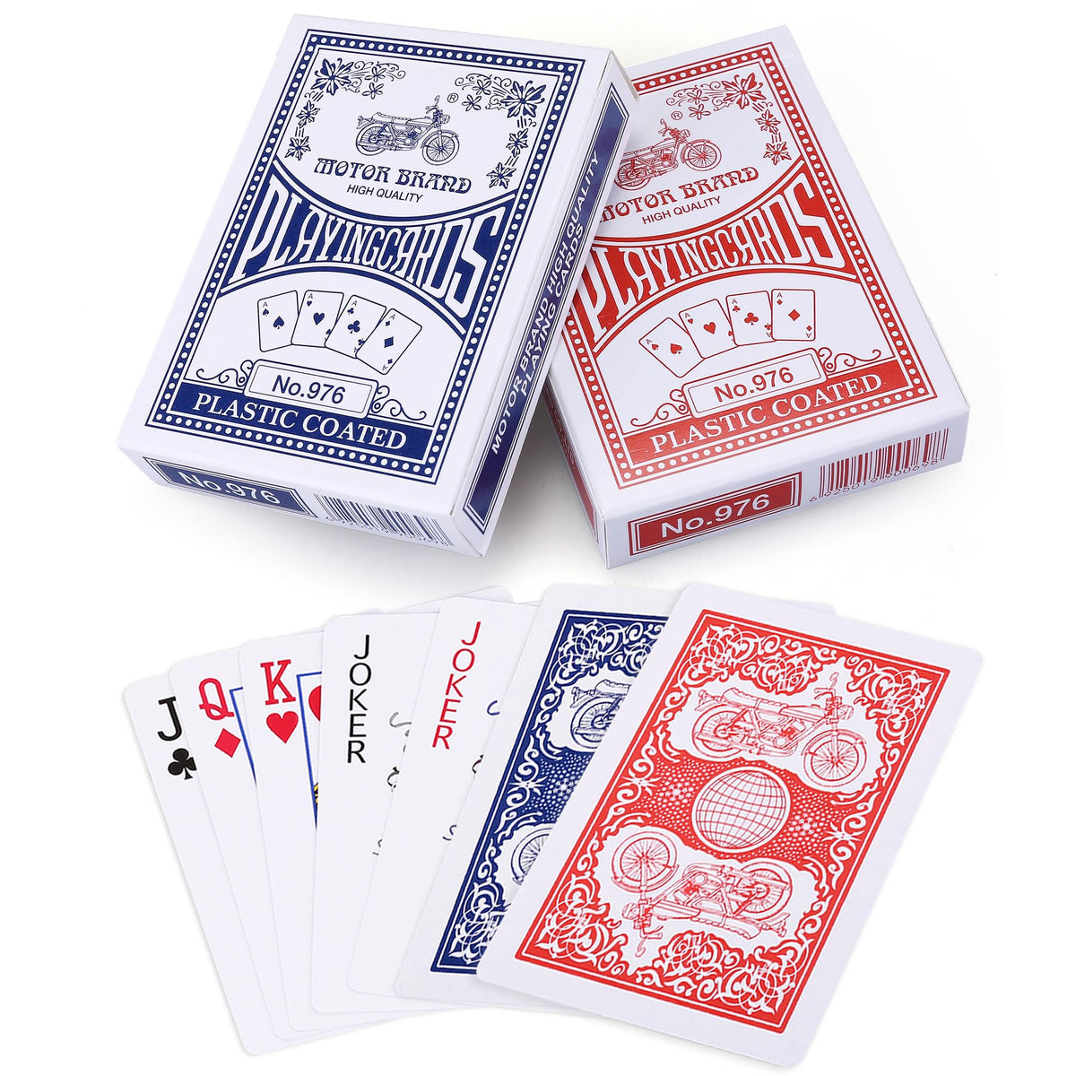 LotFancy blue deck poker cards with standard index for versatile play