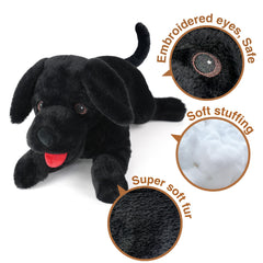 LotFancy cuddly puppy dog plush ideal as a bedtime companion.