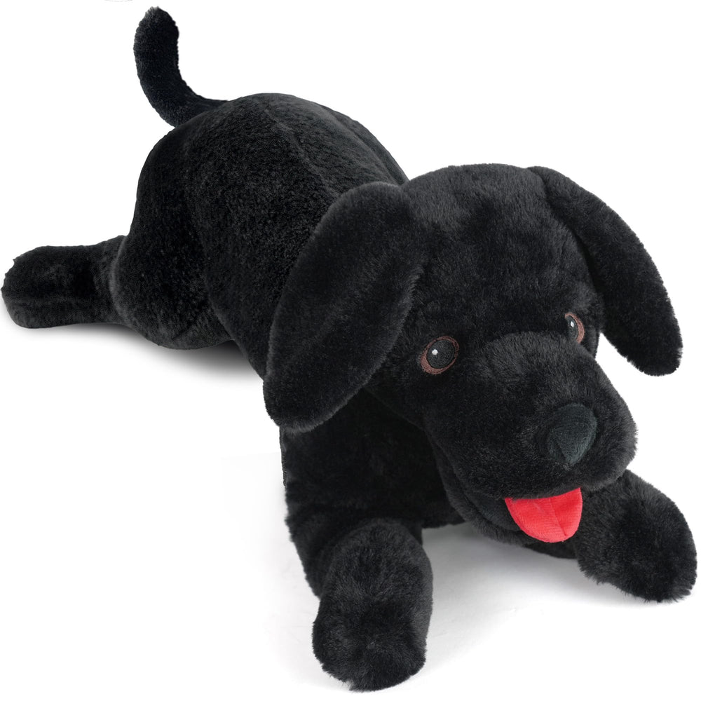 LotFancy 26-inch black lab plush for safe, comforting cuddles.