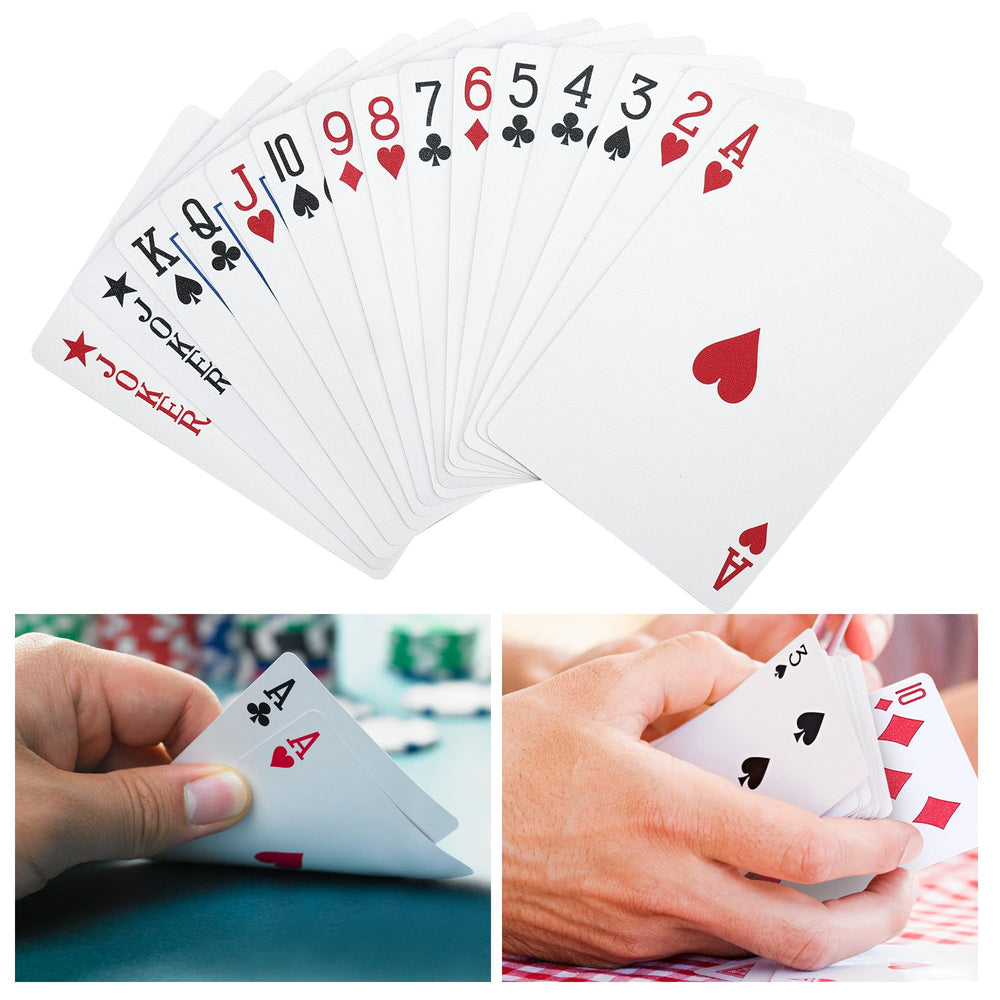 LotFancy durable plastic playing cards resist wear and splashes