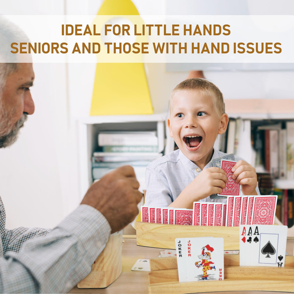 LotFancy four-pack card holders enhances family game night with hands-free play