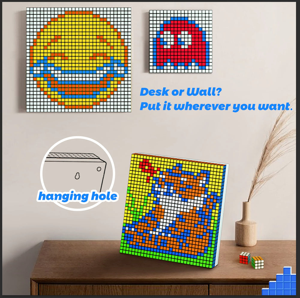 LotFancy GAN Mosaic Cubes adjustable display angle helps viewing from any seat.
