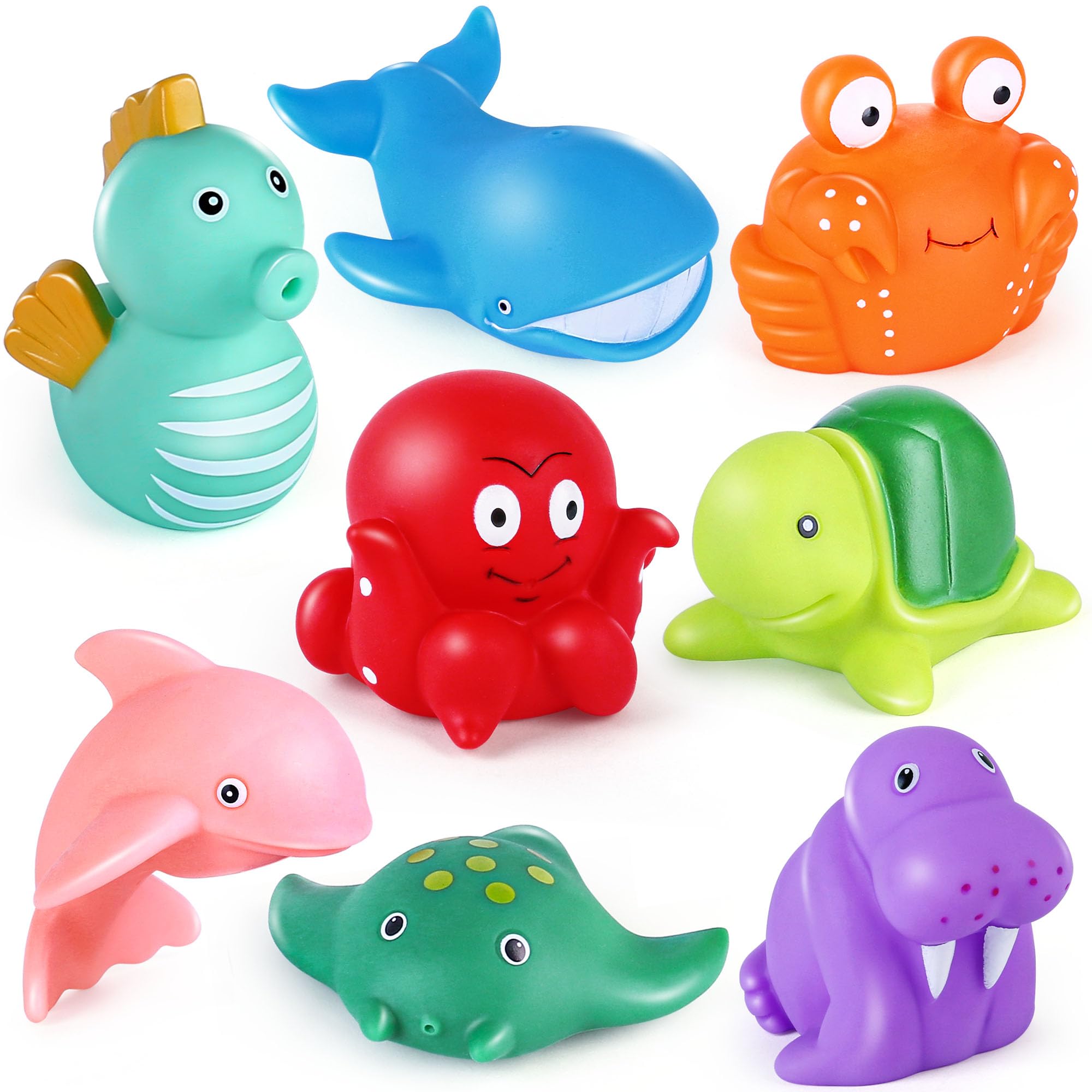 LotFancy ocean bath toy set provides eight colors for creative bath time play