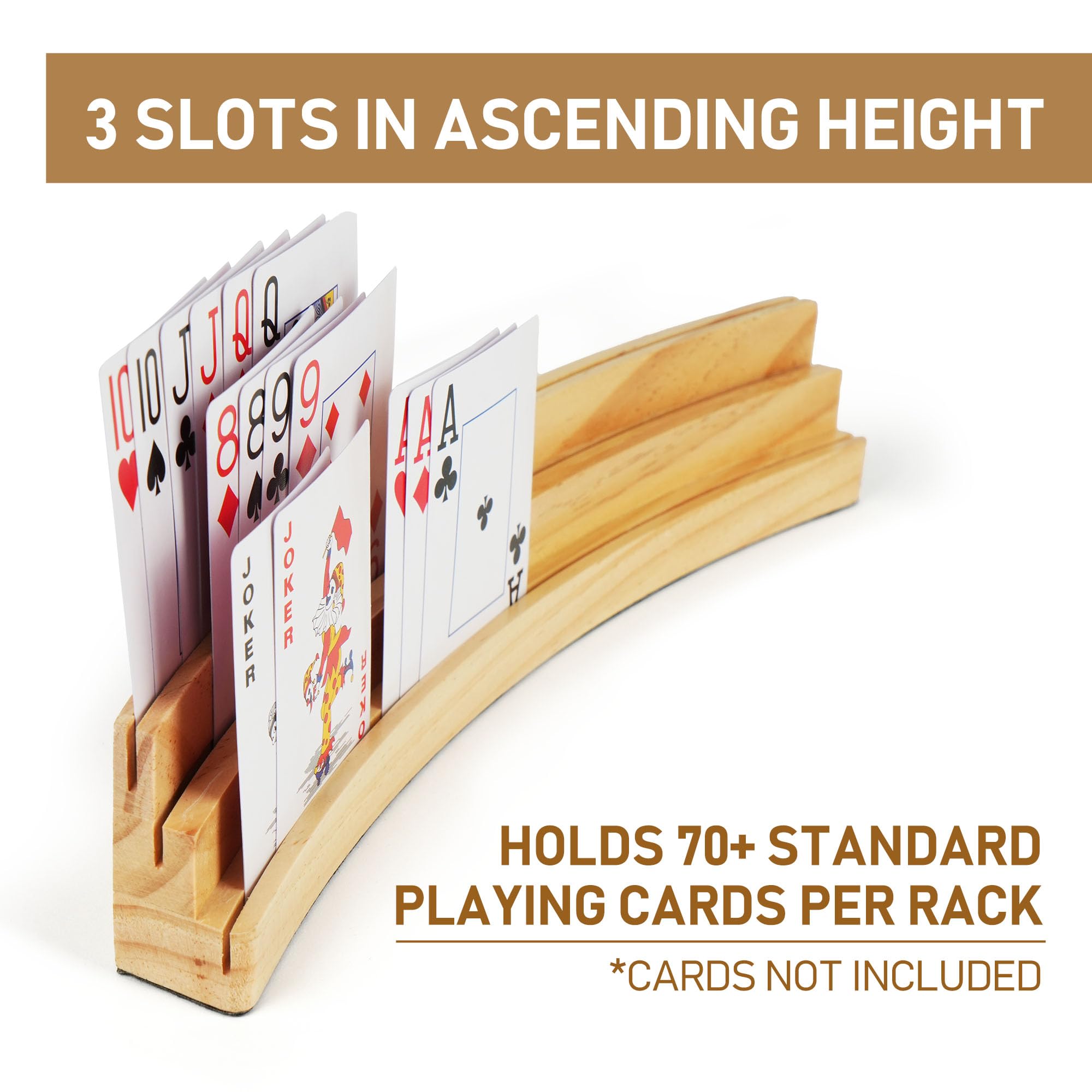 LotFancy pine wood card tray with a sturdy base prevents tipping on busy tables