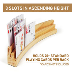 LotFancy pine wood card tray with a sturdy base prevents tipping on busy tables