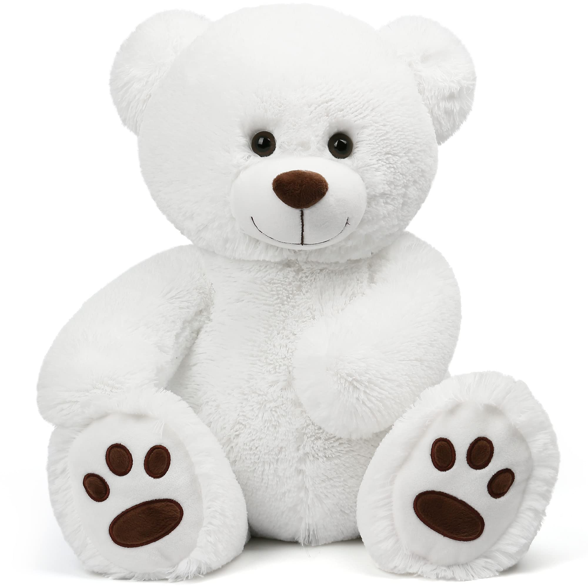 LotFancy teddy bear 20-inch white face for cozy kid cuddles.