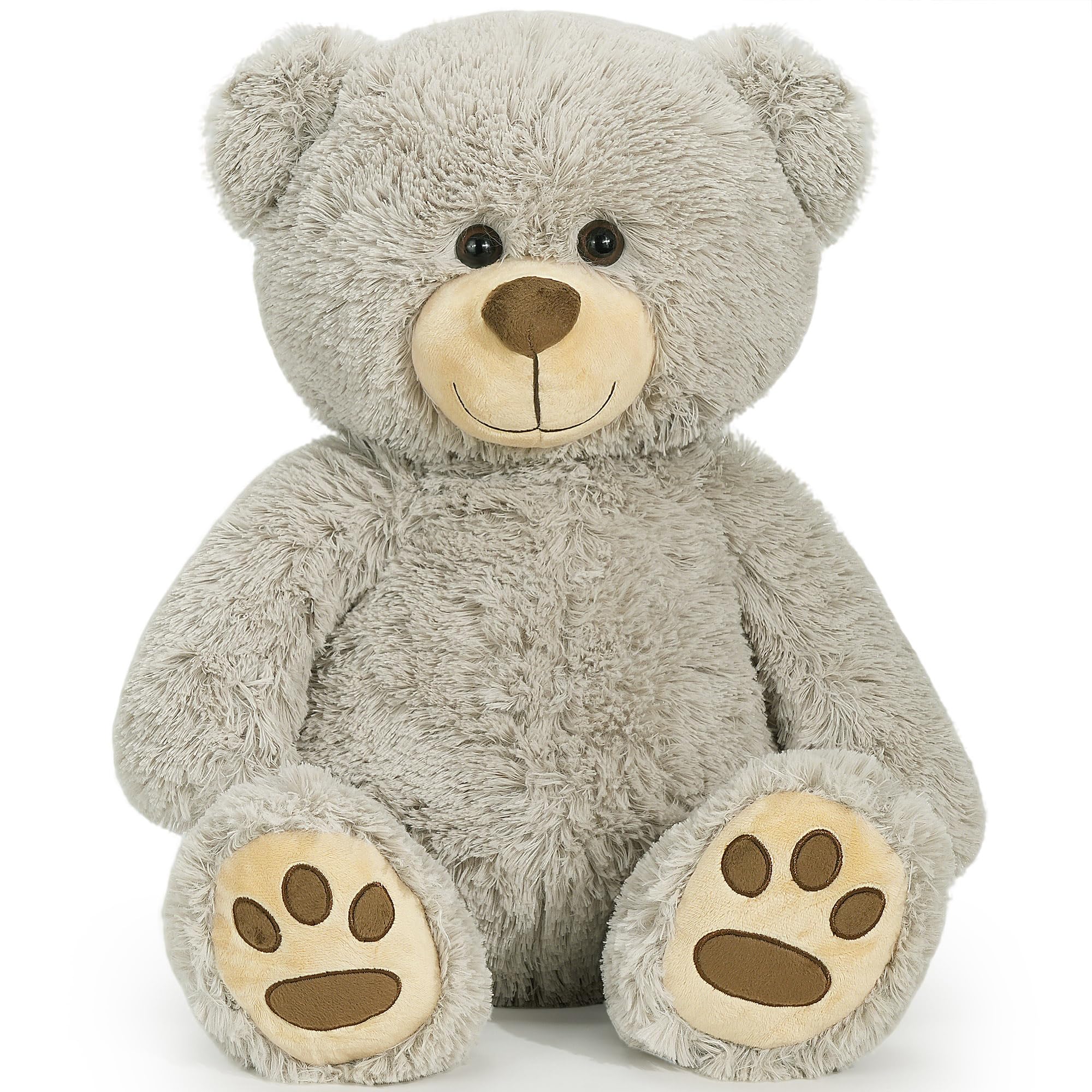 LotFancy Teddy Bear 20-inch gray plush for cozy hugs and kid-friendly comfort.