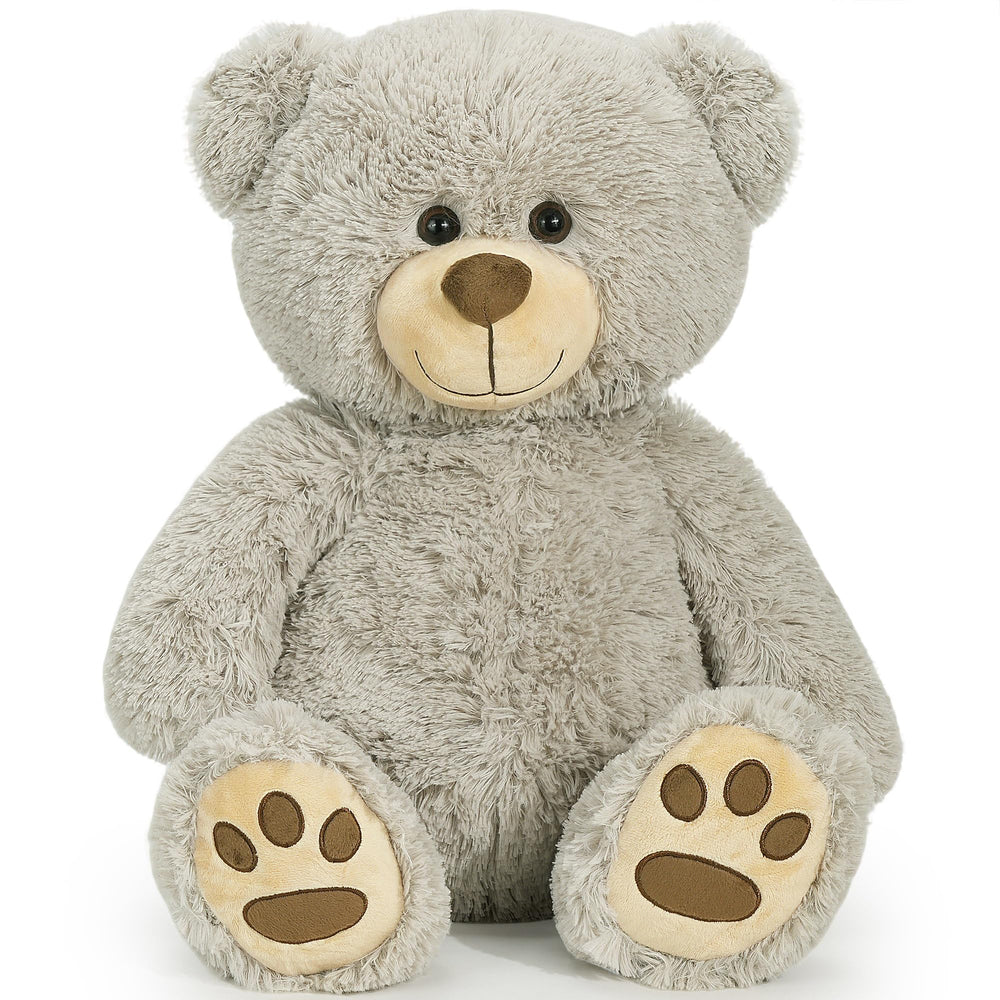 LotFancy Teddy Bear 20-inch gray plush for cozy hugs and kid-friendly comfort.