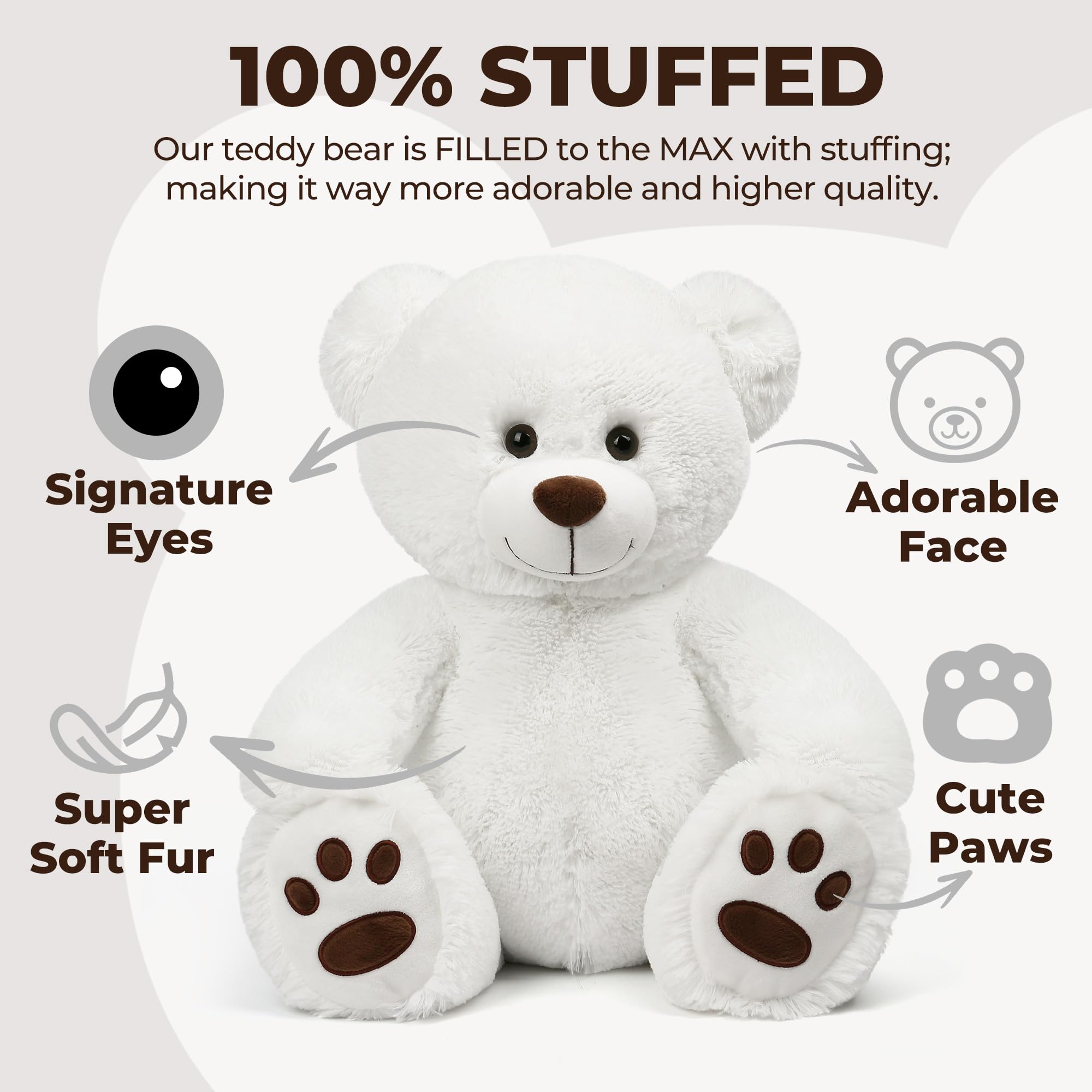 LotFancy teddy bear cuddle friend for playtime and naps.