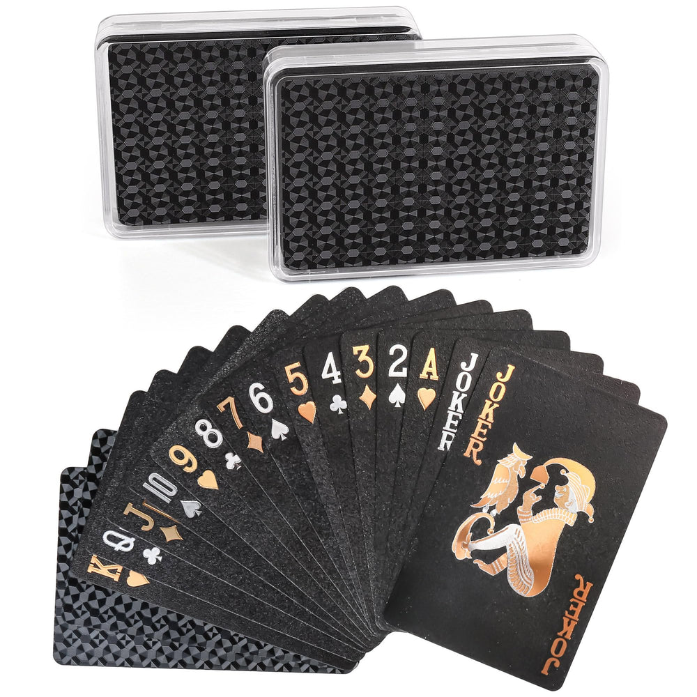 LotFancy two-deck plastic playing cards for durable and easy shuffling during games