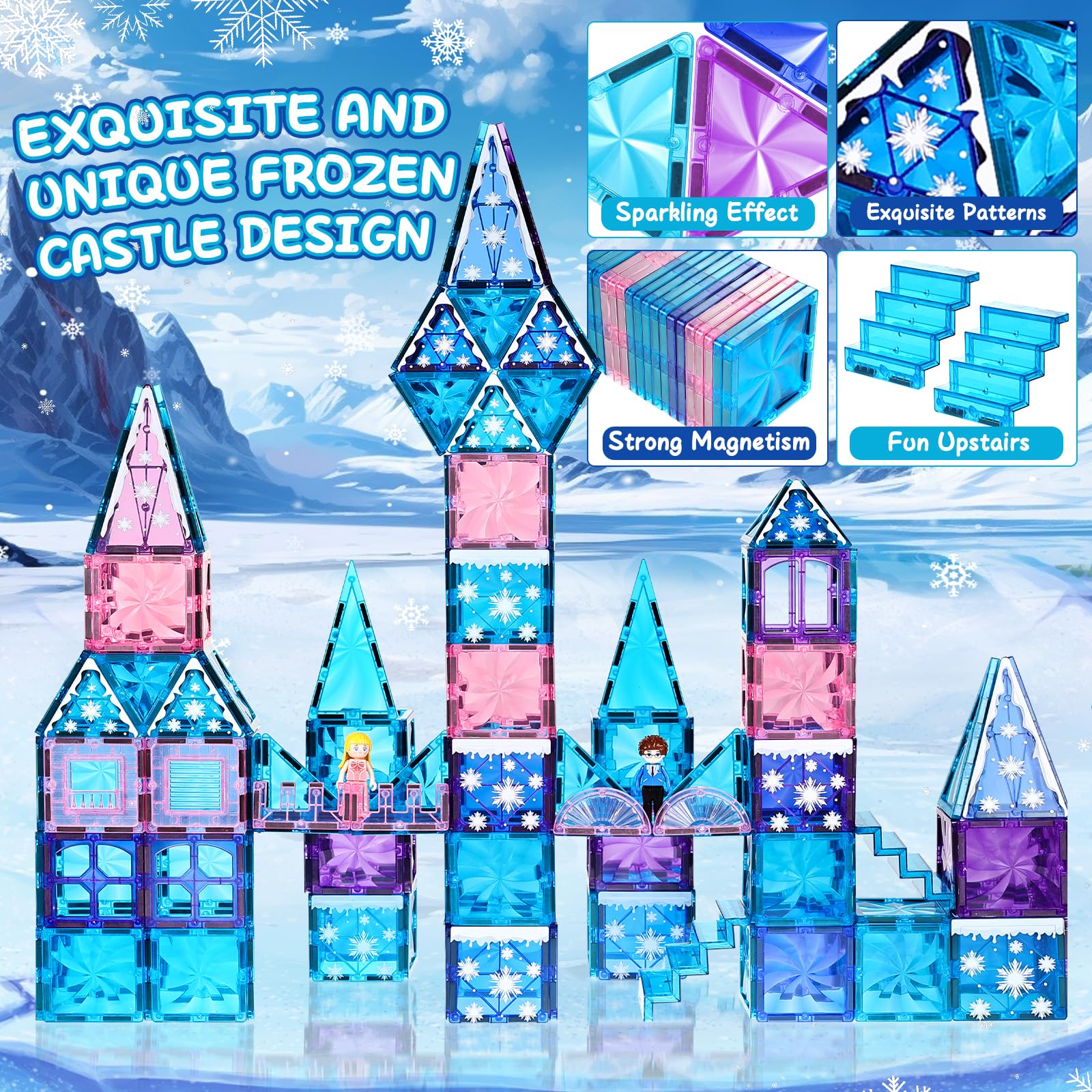 Lotmey snowflake tiles with crystal shine for festive creativity