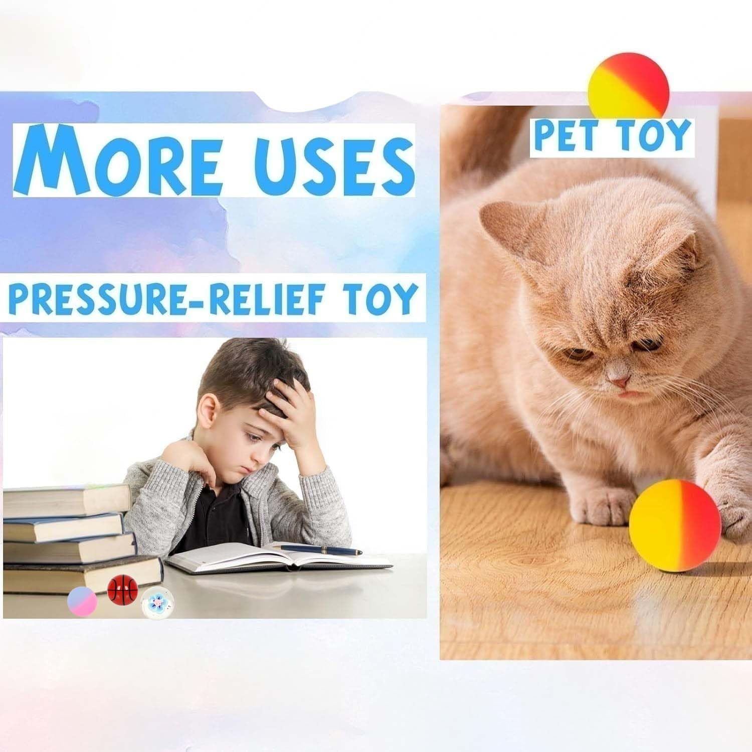 Lotofwow cat-approved bouncy ball delivers playful bounce for curious cats.
