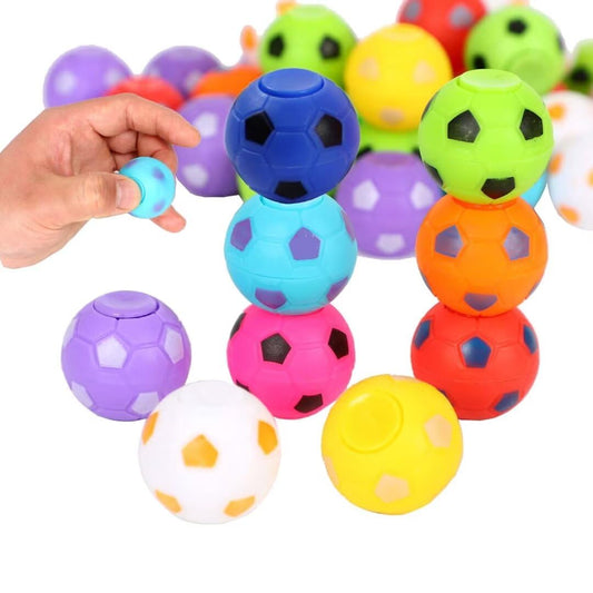 Lotofwow mini soccer ball spinner front view, perfect as colorful party favors.