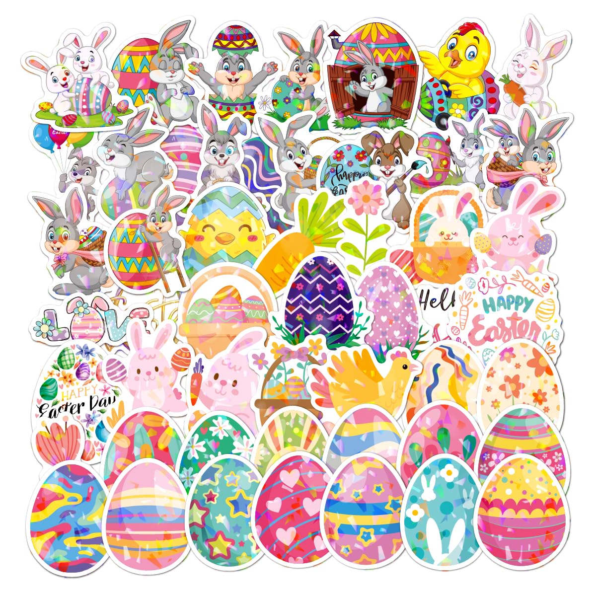 Lotsduoler Easter stickers bunny design, waterproof and perfect for journaling.