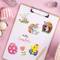 Lotsduoler Easter stickers holographic shine, adds festive sparkle to crafts.