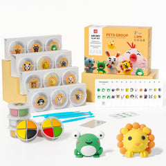 LOUFOR air dry clay kit with 12 cans and vibrant colors for creative play
