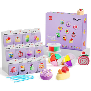 Loufor air dry clay kit contents with tools for creative projects