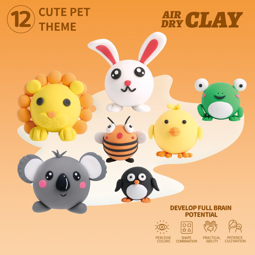 LOUFOR Air Dry Clay Kit no baking required and air-dries naturally
