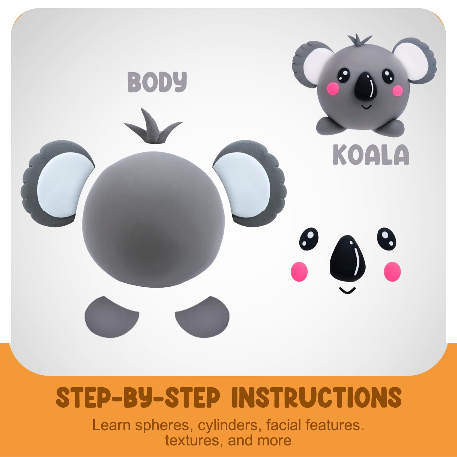LOUFOR Air Dry Clay Kit tutorials guide themed projects