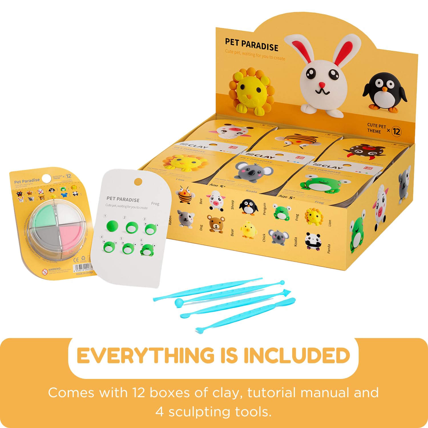 LOUFOR Air Dry Clay Kit safe non-toxic materials certified for kids