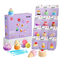 LOUFOR air-dry clay kit packaging with 12 color boxes for family projects