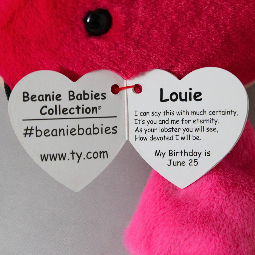 Ty Louie Lobster Beanie Baby birthday June 25, a nostalgic gift idea.