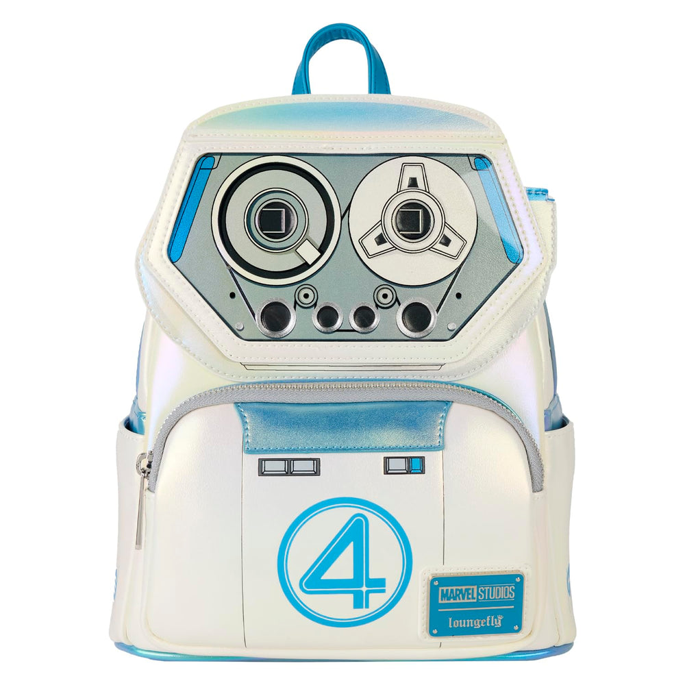Loungefly Marvel The Fantastic Four Mini Backpack front view showcases HERBIE for cosplay-friendly style.