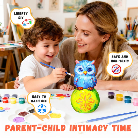 Loungelore paint brushes and palette for easy kid friendly crafting sessions.