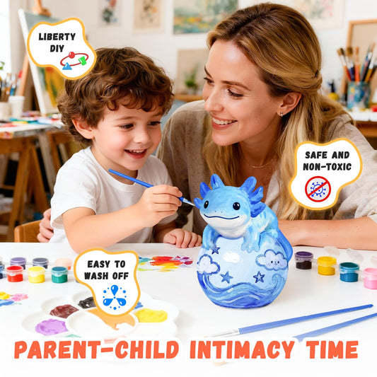 Loungelore Axolotl kit palette and brushes for young creators