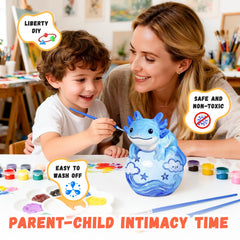 Loungelore Axolotl kit palette and brushes for young creators