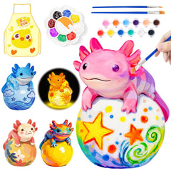 Loungelore Paint Your Own Axolotl Lamp Kit — unpainted axolotl awaiting colors