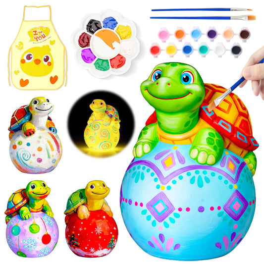 Loungelore Paint Your Own Turtle Lamp Kit with everything for a creative night light project