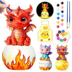 Loungelore Paint Your Own Dragon Lamp Kit with an unpainted dragon lamp ready for coloring.
