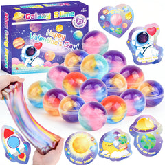 Louseadon galaxy slime ball with greeting card for classroom gifts.