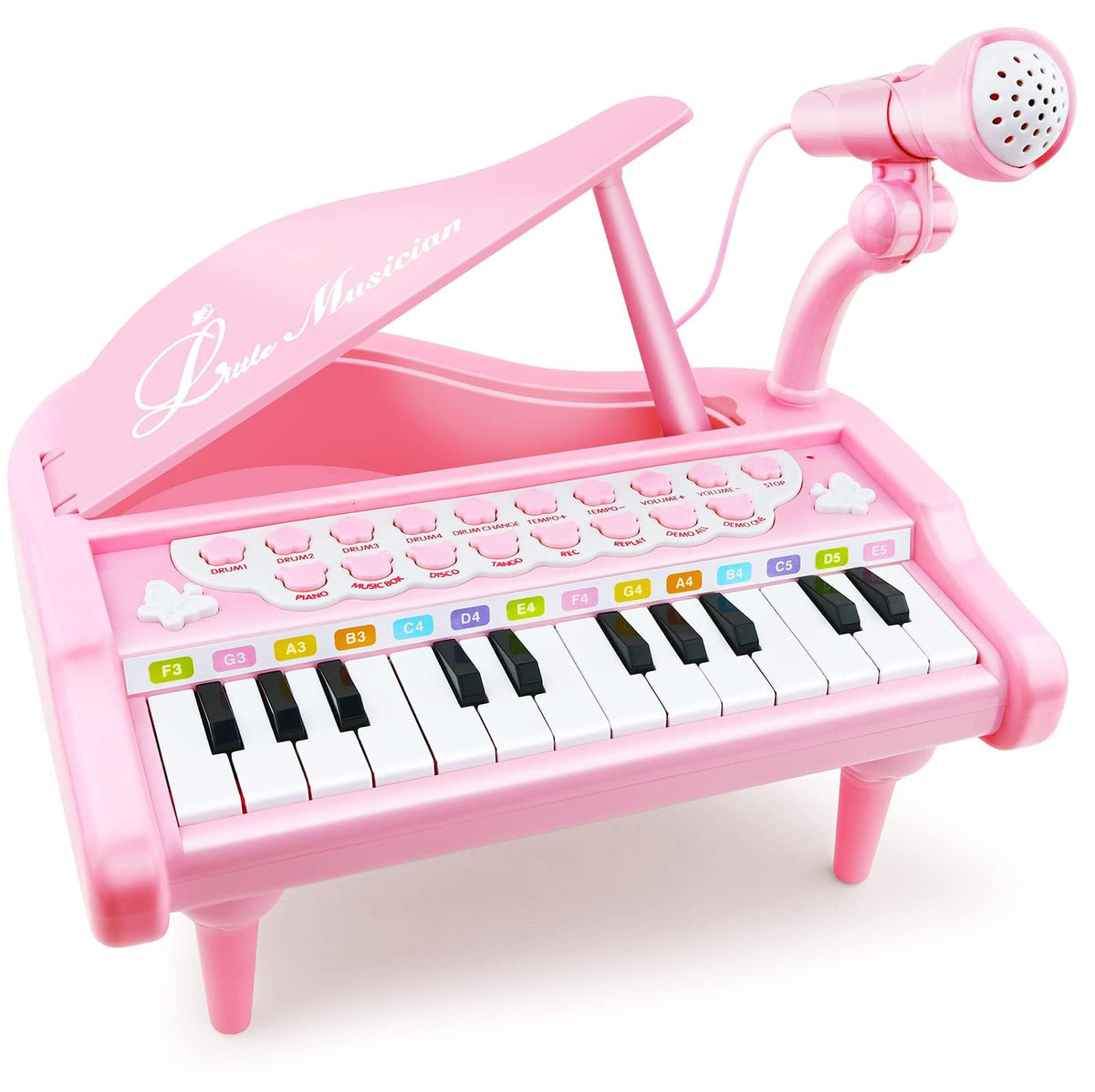 Love&Mini 24-key pink piano toy for toddlers encouraging musical play and exploration