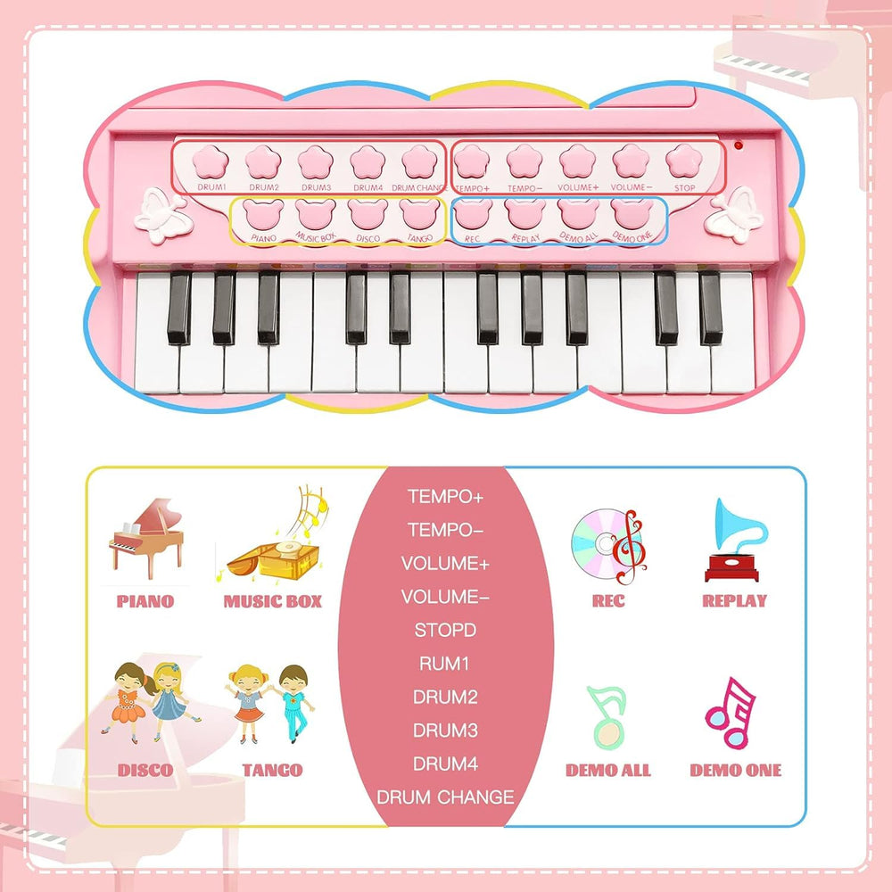 Love&Mini piano with accessible volume control for quiet rooms