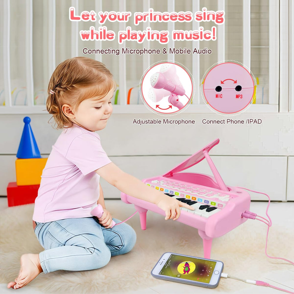 Love&Mini gift packaging highlights a charming pink piano gift.