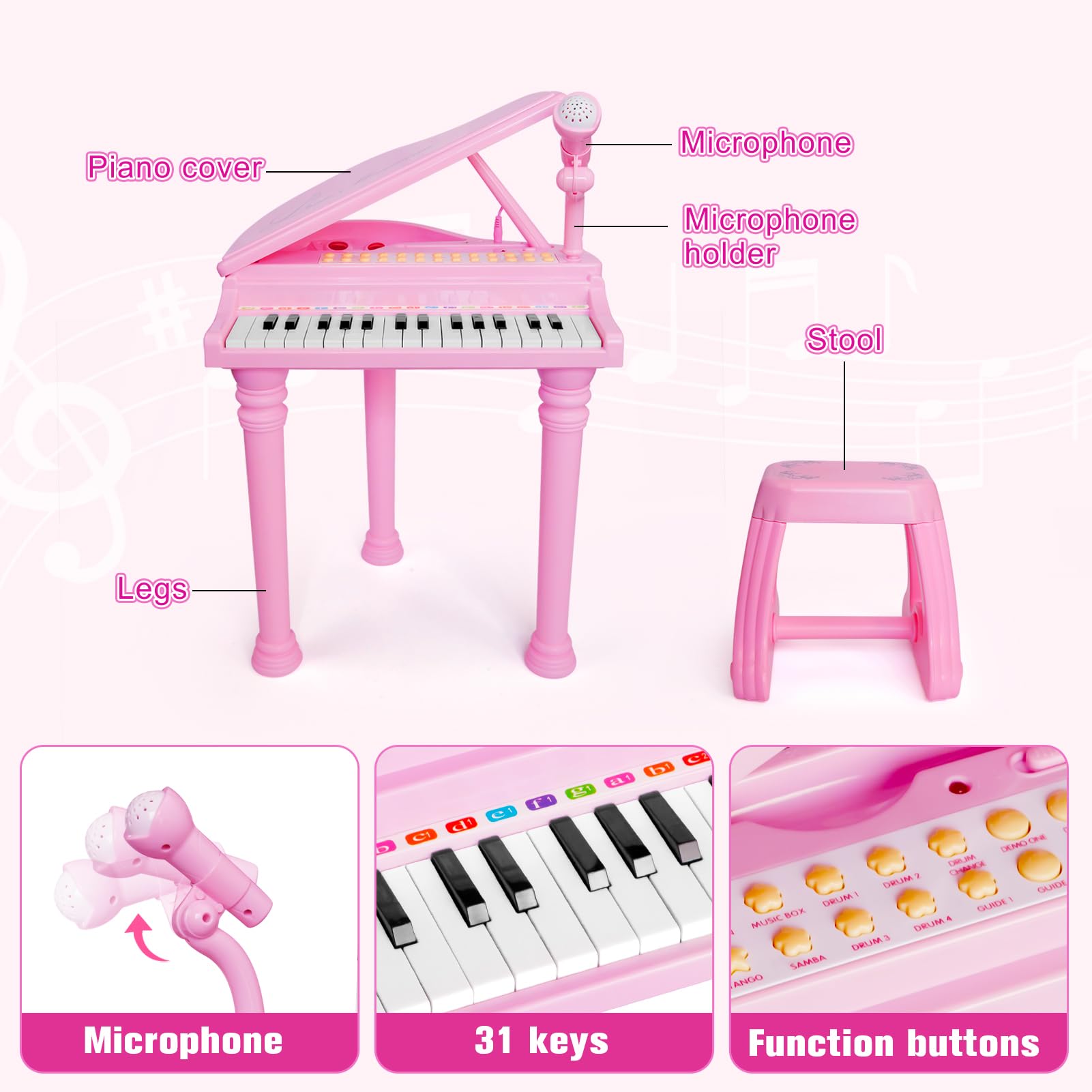Love&Mini LED teaching display guides beginner tunes with color cues