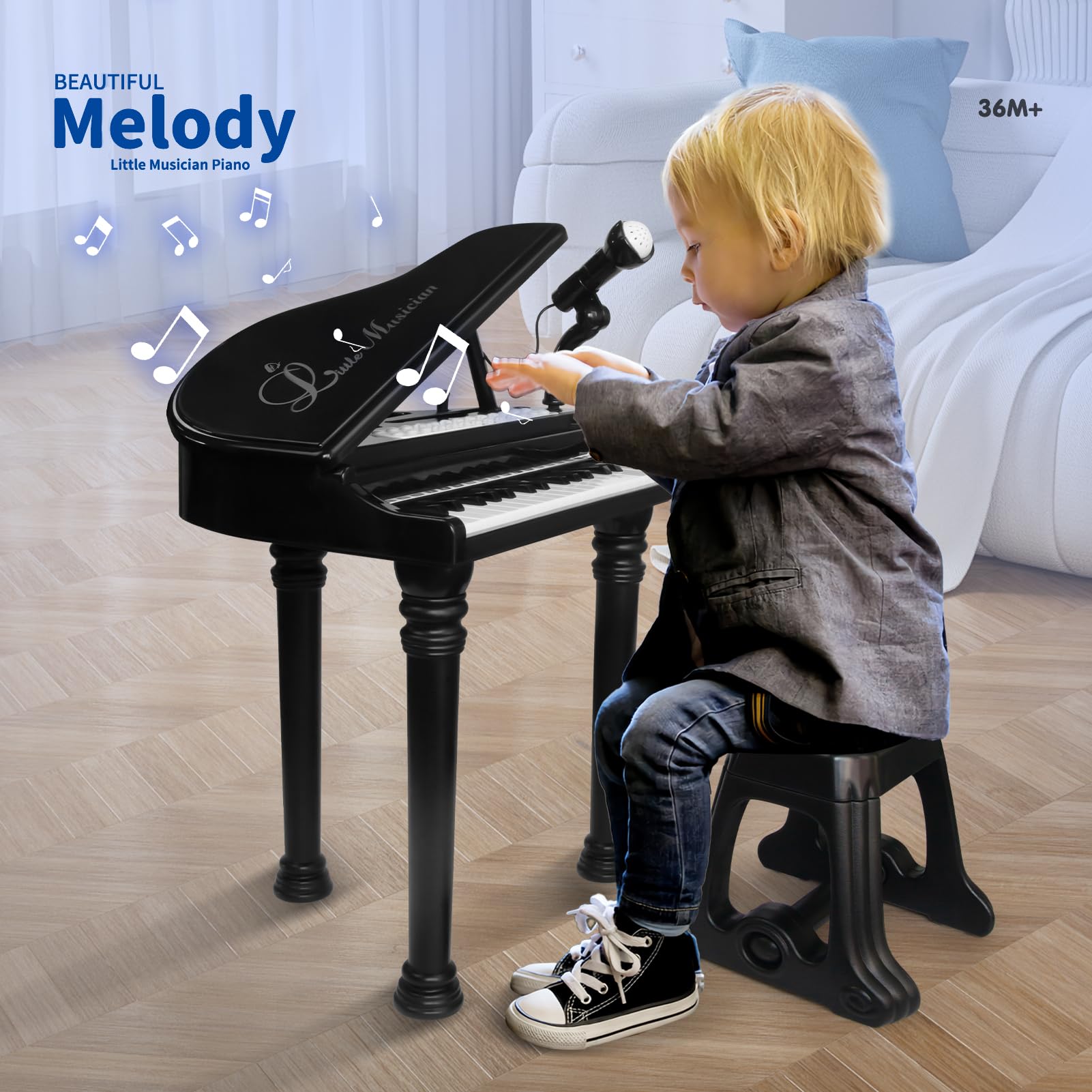 Love&Mini portable piano runs on AA batteries for on-the-go play